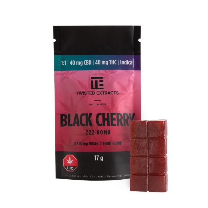 1:1 Black Cherry ZzZ Bomb Indica | 1:1 40MG | Twisted Extracts 1:1 Black Cherry ZzZ Bomb Indica | 1:1 40MG | Twisted Extracts